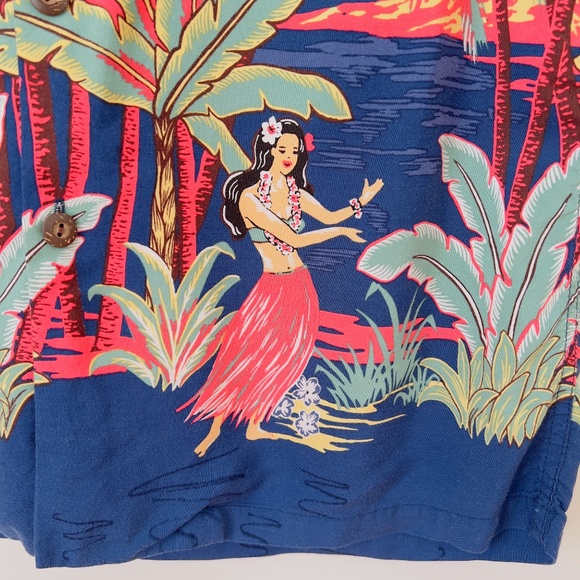 Kamehameha Loud Hawaiian Small Shirt Hula Girl Short Sleeve Vintage AOP All Over - Picture 2 of 10